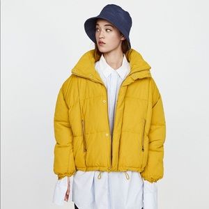 yellow bubble coat zara